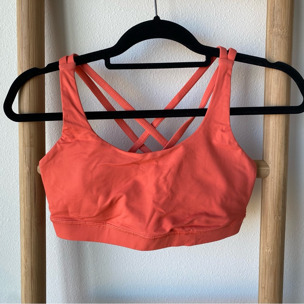 Lululemon “X” Back Sports Bra in Coral | Size 6